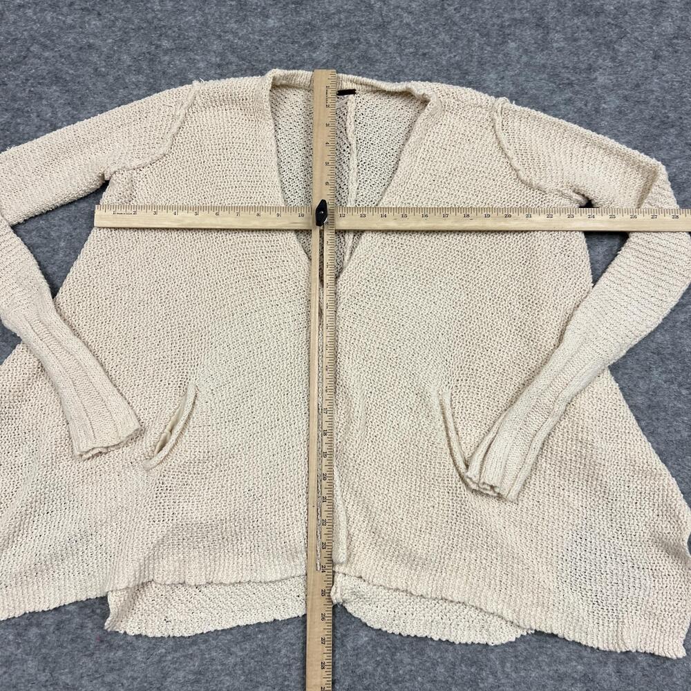 Free People Cardigan Sweater Womens S White Open Knit Lightweight Pockets Preppy - Picture 7 of 16
